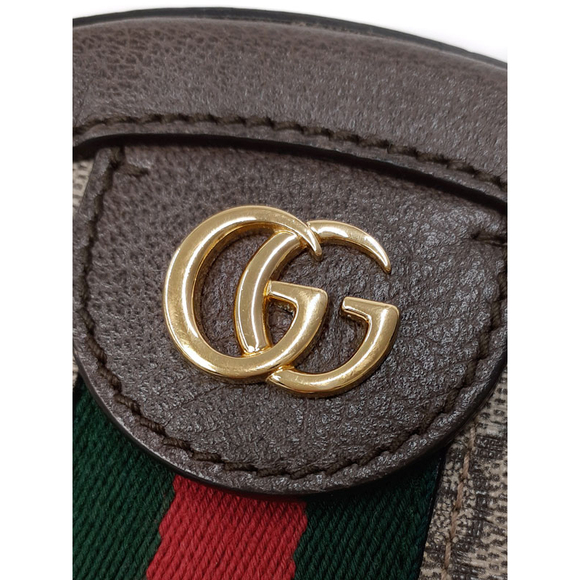 Gucci GG Mini Round Shoulder Bag Chain Shoulder Bag Beige - Picture 7 of 8